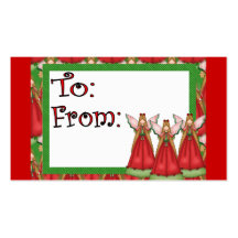 Tag do presente do Natal do anjo Cartoes De Visitas