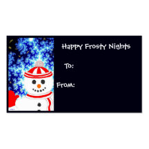 Tag FROSTY do presente de época natalícia do bonec Cartão De Visita