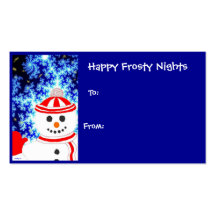 Tag FROSTY do presente de época natalícia do bonec Cartao De Visita