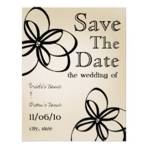 Tan Wedding moderno & economias do preto a data Convites Personalizados