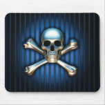 Tapete do rato azul do crânio mousepad