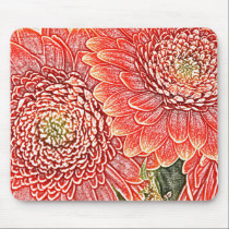 Tapete do rato de duas margaridas do Gerbera tapetes para ratos