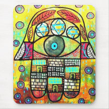 Tapete do rato de Hamsa da parede lamentando Mouse Pads