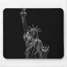 tapete do rato de néon da estátua da liberdade mousepad