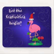 tapete do rato do flamingo do Natal Mousepad