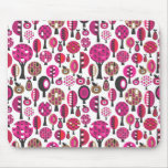 Tapete do rato retro cor-de-rosa bonito das árvore mouse pads
