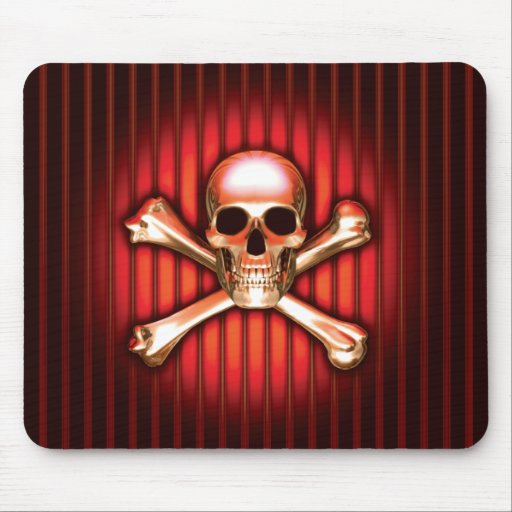 Tapete do rato vermelho do crânio mouse pad