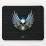 Tapete do rato voado azul do crânio mousepad