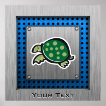 Tartaruga bonito; Metal-olhar Posters