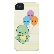 Tartaruga de Kawaii com capas de iphone dos balões iPhone 4 Capa