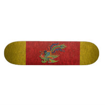 Tatuagem rico chinês do pavão skate