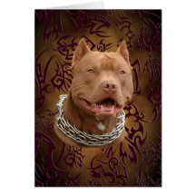 Tatuagem tribal marrom de Pitbull Cartões