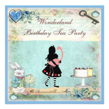 Tea party do aniversário do país das maravilhas de convite