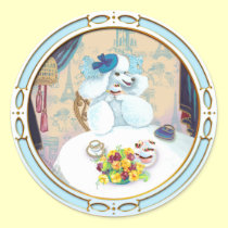 Tea party do cupcake da caniche adesivos