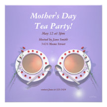 Tea party do dia das mães convite personalizado