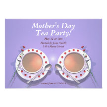 Tea party do dia das mães convites personalizado