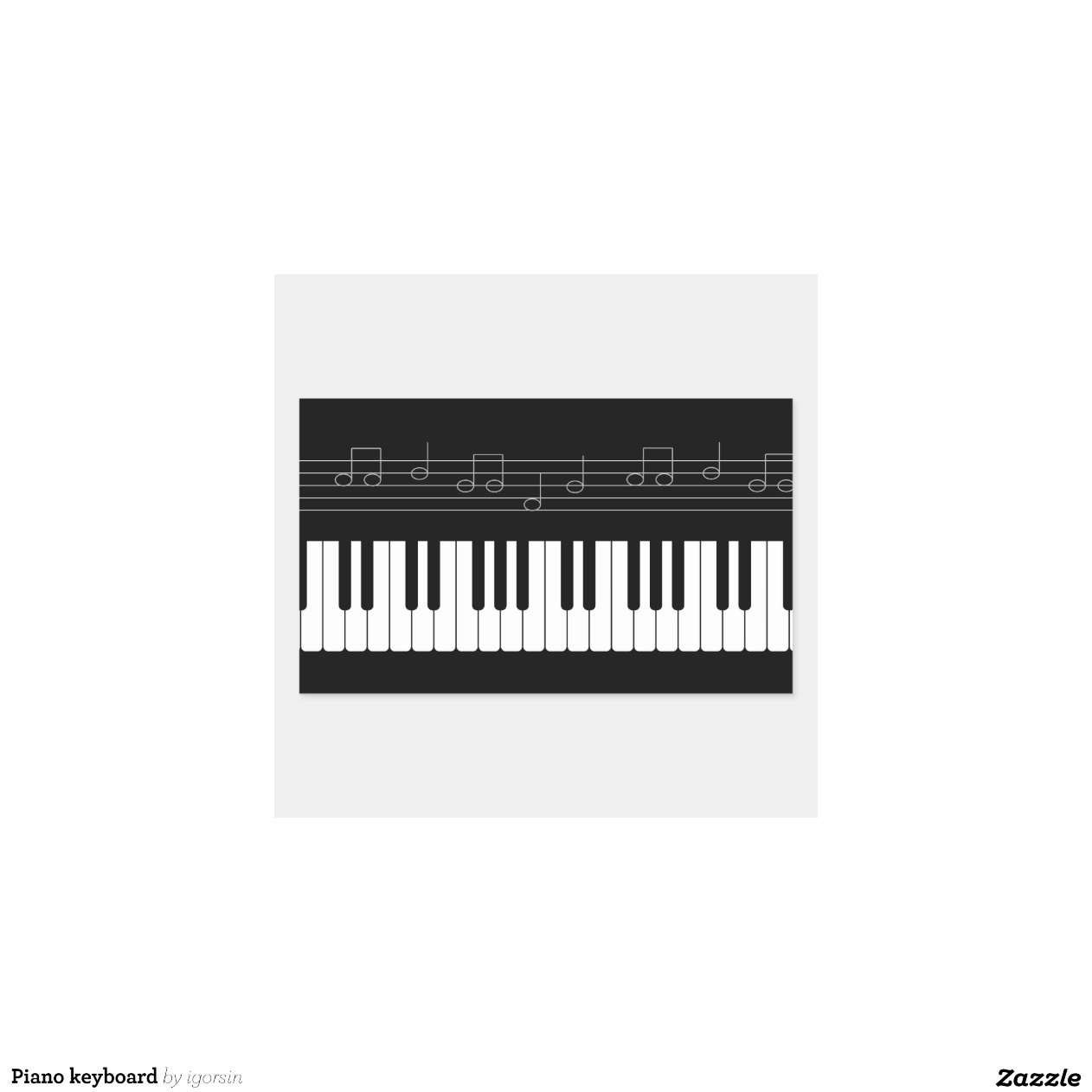 Teclado de piano adesivo retangular Zazzle Aparador Madeira ~ Teclado de piano adesivo retangular Zazzle