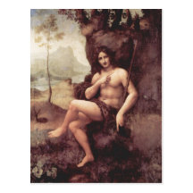 Técnica 1511-1515 de Leonardo da Vinci Bachus Holz Cartao Postal