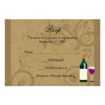 Tema do vinho que combina cartões de resposta de R Convites Personalizados