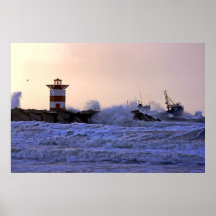 Tempestade em Scheveningen nos Países Baixos Posters