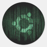 Terminal verde de Linux Adesivo Em Formato Redondo