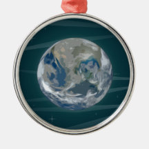 Terra no espaço enfeite de natal
