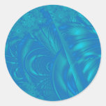 Teste padrão à moda do abstrato do azul. Fractal a Adesivos Em Formato Redondos