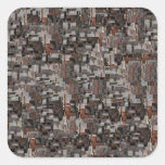 Teste padrão abstrato em Brown e em cinza Adesivo Em Forma Quadrada