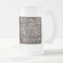 Teste padrão abstrato em Brown e em cinza Caneca