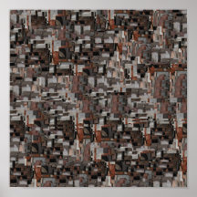 Teste padrão abstrato em Brown e em cinza Posters