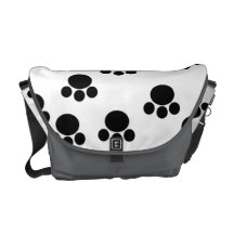 Teste padrão animal do impressão da pata. Preto e  Bolsa Mensageiro