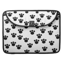 Teste padrão animal do impressão da pata. Preto e  Bolsa Para MacBook Pro