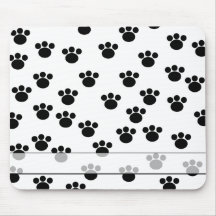Teste padrão animal do impressão da pata. Preto e  Mouse Pad