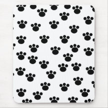 Teste padrão animal do impressão da pata. Preto e  Mouse Pads