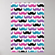 Teste padrão bling colorido do bigode (brilho do f pôsteres