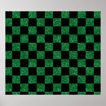 Teste padrão checkered verde e preto do brilho impressão