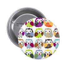 Teste padrão colorido da coruja pins