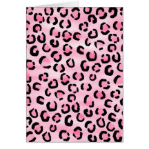 Teste padrão cor-de-rosa do impressão do leopardo cartão