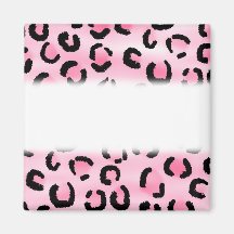 Teste padrão cor-de-rosa do impressão do leopardo imã de refrigerador