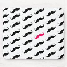 Teste padrão cor-de-rosa e preto feminino engraçad mousepad