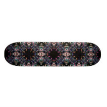 Teste padrão cor-de-rosa e verde preto do Fractal  Skateboard