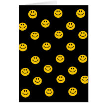 Teste padrão de bolinhas amarelo do smiley cartão