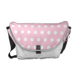 Teste padrão de bolinhas cor-de-rosa e branco bolsa mensageiro