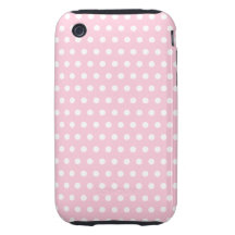 Teste padrão de bolinhas cor-de-rosa e branco capas duras iPhone 3