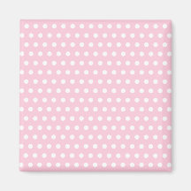 Teste padrão de bolinhas cor-de-rosa e branco. Man Imãs