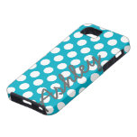 Teste padrão de bolinhas na moda com nome - cinza  iPhone 5 capas
