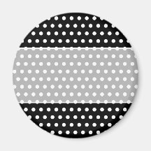 Teste padrão de bolinhas preto e branco. Manchado Imãs