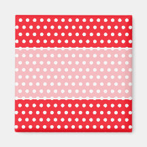 Teste padrão de bolinhas vermelho e branco. Mancha Imã De Geladeira