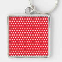 Teste padrão de bolinhas vermelho e branco. Mancha Chaveiros