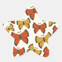 Teste padrão de borboleta bonito adesivos em forma de estrelas